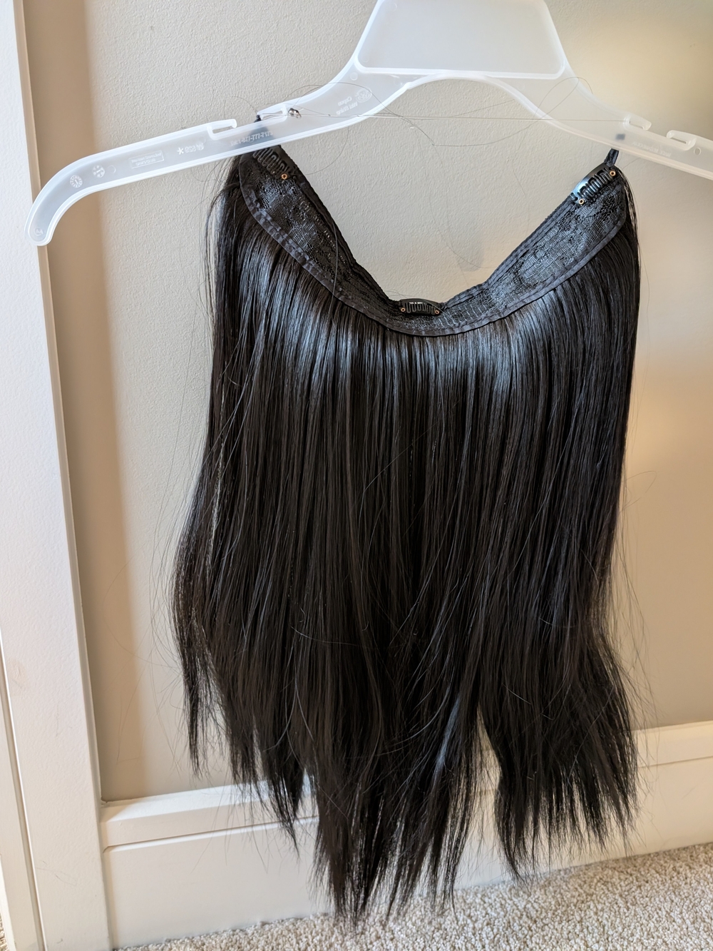 ThatHair 18" Halo/Clip-In Straight Hair Extensions - Black